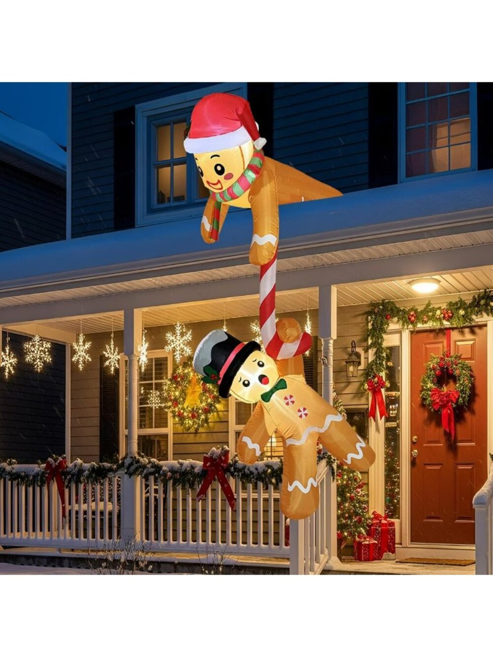 Gingerbread Inflatable Christmas Decor - 7FT Outdoor Holiday Decoration - Picture 6 of 9